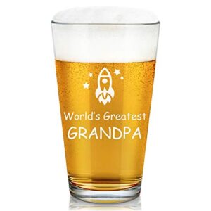 modwnfy grandpa beer glass, funny beer pint glass for men grandfather grandpa, idea for father’s day birthday christmas
