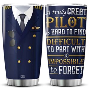 koixa pilot gifts for men stainless steel tumbler with lid 20 oz cool things for pilots insulated coffee travel cup aviation gift ideas birthday present christmas gifts for him