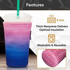 BAXENDALE AND CO Iced Coffee Sleeve for Cold Drink Cups 3 Pack Neoprene Iced Coffee Sleeve Cup Sleeves for Cold Drinks Reusable Compatible with Starbucks Dunkin