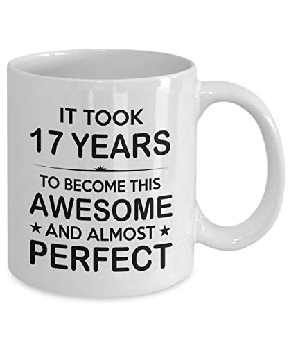 17th Birthday White Mugs For Him Her Men Women |Gifts For 17 Years Old Bday Party For Boys Girls Couple | 2006 Funny 11oz Coffee Cup Presents For Husband Wife | 17 Years of Awesome | Tesy home