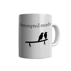 attempted murder crows ringer mug ceramic 11oz coffeetea cup stocking stuffer 9hjj3n