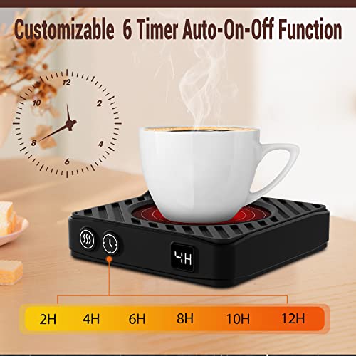 Coffee Mug Warmer with Auto Off Timer, Coffee Cup Warmer for Desk with Auto ON/Off, Coffee Warmer for Desk Auto Shut Off with 3-Temp Settings, Electric Coffee Cup Warmer, Wax Warmer, Warm Gift