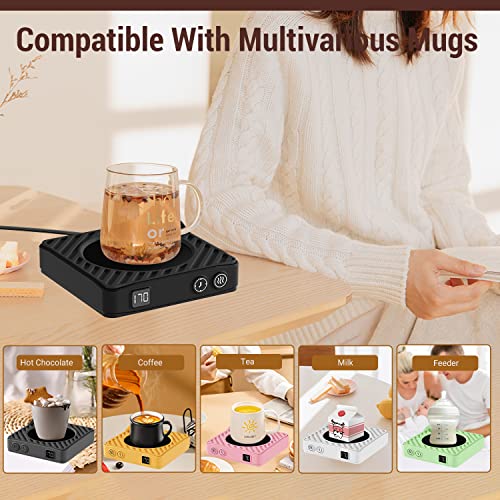 Coffee Mug Warmer with Auto Off Timer, Coffee Cup Warmer for Desk with Auto ON/Off, Coffee Warmer for Desk Auto Shut Off with 3-Temp Settings, Electric Coffee Cup Warmer, Wax Warmer, Warm Gift