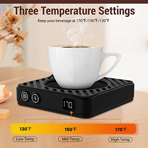 Coffee Mug Warmer with Auto Off Timer, Coffee Cup Warmer for Desk with Auto ON/Off, Coffee Warmer for Desk Auto Shut Off with 3-Temp Settings, Electric Coffee Cup Warmer, Wax Warmer, Warm Gift