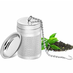 tea infuser, tea strainer fine mesh tea filter 304 stainless steel perfect size with extended chain hook to brew loose leaf tea, tea strainers 210601-1