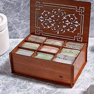 Tazo Tea Bags Sampler Assortment Box - 80 COUNT - Perfect Variety Pack in Wood (MDF) Gift Box - Gift for Family, Friends, Coworkers (Brown)