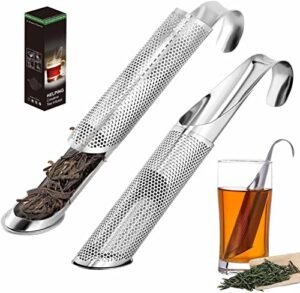 tea strainer with gift box, tea infuser for loose tea – 2 pack stainless steel tea diffuser, long-handle tea infusers for tea, coffee, seasonings, spices, gifts for mother father