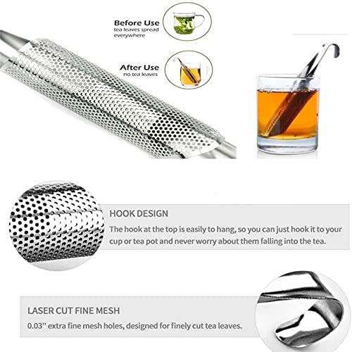 Tea Strainer with Gift Box, Tea Infuser for Loose Tea - 2 Pack Stainless Steel Tea Diffuser, Long-handle Tea infusers for Tea, Coffee, Seasonings, Spices, Gifts for Mother Father