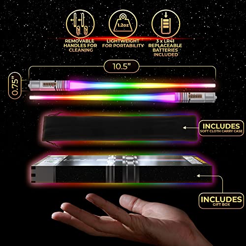 Lightsaber Chopsticks Light Up Star Wars Chopsticks Lightsaber Cool Chopsticks Light Saber Led Chopsticks, 1 PAIR, 8 Color Modes Frost Tips Carry Case