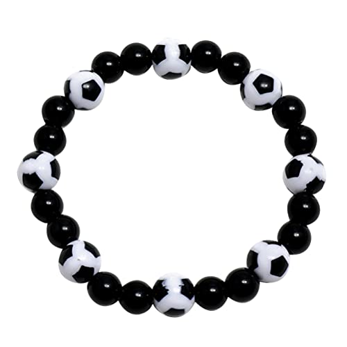 Holibanna Mens Beads Bracelet Men Beaded Bracelet Football Bracelets Soccer Shape Beads Wrist Chain Party Favor for Boy Men Plastic Beaded Wrist Jewelry Stocking Stuffer Treats