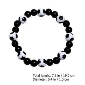 Holibanna Mens Beads Bracelet Men Beaded Bracelet Football Bracelets Soccer Shape Beads Wrist Chain Party Favor for Boy Men Plastic Beaded Wrist Jewelry Stocking Stuffer Treats