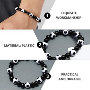 Holibanna Mens Beads Bracelet Men Beaded Bracelet Football Bracelets Soccer Shape Beads Wrist Chain Party Favor for Boy Men Plastic Beaded Wrist Jewelry Stocking Stuffer Treats