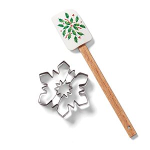 lenox holiday spatula with snowflake cookie cutter, 0.35, multi