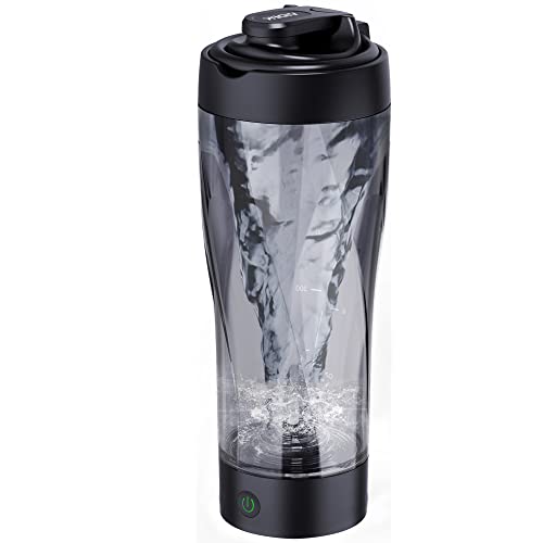 AIDEK Electric Protein Shaker Bottle, 22oz Blender Bottle for Protein Mixes, Tritan Body - BPA Free, Type-C Rechargeable Shaker Cup Portable Blender Cups (Black)