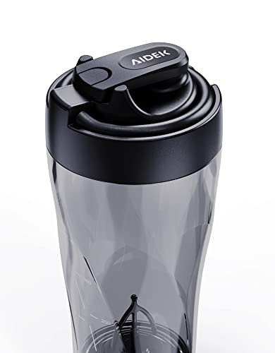 AIDEK Electric Protein Shaker Bottle, 22oz Blender Bottle for Protein Mixes, Tritan Body - BPA Free, Type-C Rechargeable Shaker Cup Portable Blender Cups (Black)