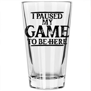 toasted tales paused my game to be here | got style | pint beer glass| gamer gifts for men, teenagers – gamer mode on |gamer cup for fathers day | video gamer mug boys