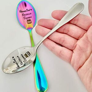 Custom Engraved kids name Nutella spoon Dinnerware Utensil Party Gift