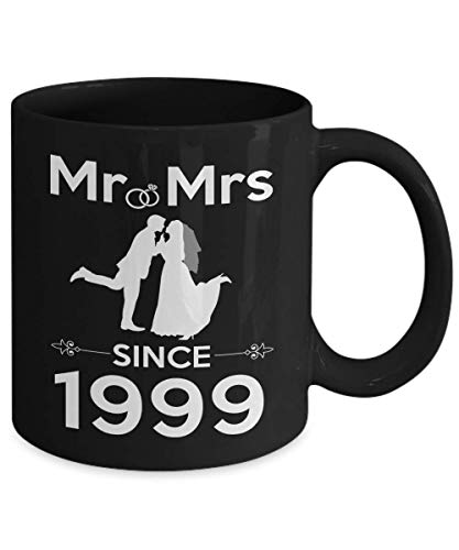 24th Wedding Anniversary Ideas For Men Him Her | Gifts For 24 Years Marriage For Husband Couple Parents | Mr And Mrs Since 1999 | 11oz Black Coffee Mug D187-1999