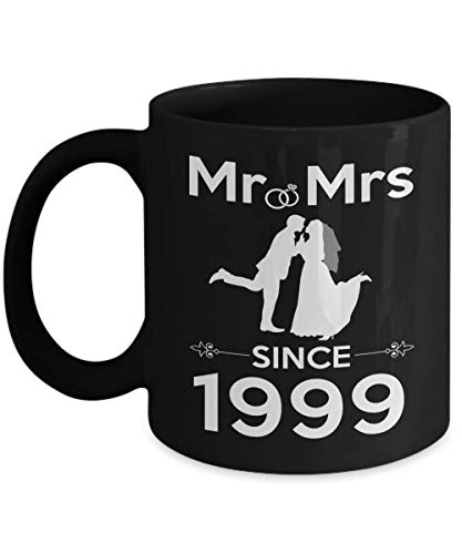 24th Wedding Anniversary Ideas For Men Him Her | Gifts For 24 Years Marriage For Husband Couple Parents | Mr And Mrs Since 1999 | 11oz Black Coffee Mug D187-1999