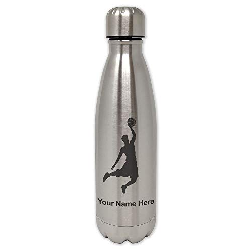 SkunkWerkz Water Bottle, Basketball Slam Dunk Man, Personalized Engraving Included