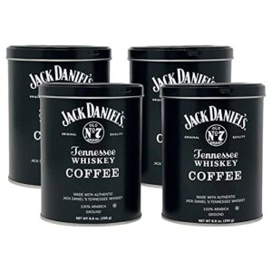 lara’s gourmet passions jack daniels coffee (pack of 4, 8.8oz each) bundled with a complimentary measuring spoon (1 tbsp / 15ml) – 100% arabica – medium roast – ground gourmet coffee – kosher