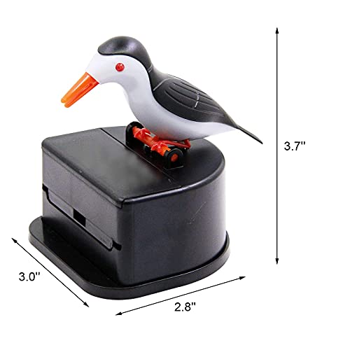 Jucaifu Little bird toothpick dispenser, creative push-type toothpick bird dispenser, toothpick holder. (black)