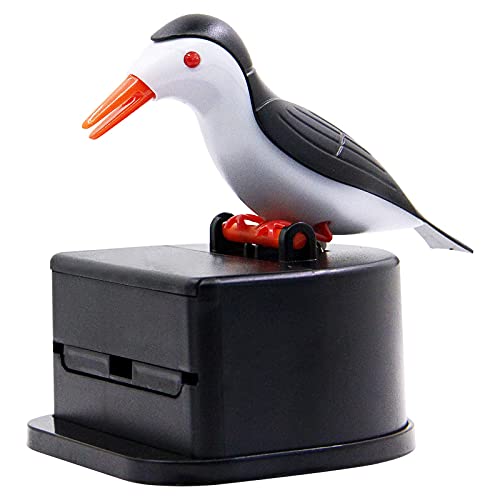 Jucaifu Little bird toothpick dispenser, creative push-type toothpick bird dispenser, toothpick holder. (black)