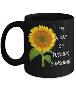 i’m a ray of fucking sunshine | 11oz funny black coffee mug | i am a ray of fcking sunshine cup mugs | gifts for her men women wife husband