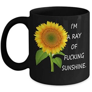 I'm A Ray Of Fucking Sunshine | 11oz Funny Black Coffee Mug | I am a Ray of FcKing Sunshine Cup Mugs | Gifts for Her Men Women Wife Husband