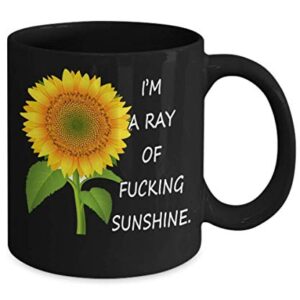 I'm A Ray Of Fucking Sunshine | 11oz Funny Black Coffee Mug | I am a Ray of FcKing Sunshine Cup Mugs | Gifts for Her Men Women Wife Husband