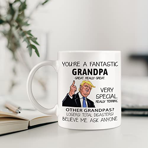 Grandpa Coffee Mug, Funny Coffee Mug for Grandpa You're A Fantastic Grandpa, Birthday Thanksgiving Christmas Retirement Gifts for Grandfather, Inspirational Gifts for Grandpa, Gag Gifts for Grandpa