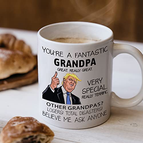 Grandpa Coffee Mug, Funny Coffee Mug for Grandpa You're A Fantastic Grandpa, Birthday Thanksgiving Christmas Retirement Gifts for Grandfather, Inspirational Gifts for Grandpa, Gag Gifts for Grandpa