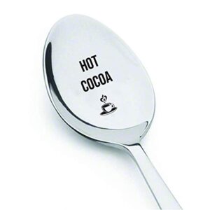 hot cocoa with coffee hot chocolate spoon for stocking stuffer engraved coffee spoon anniversary unique love gift coffee lovers gift idea