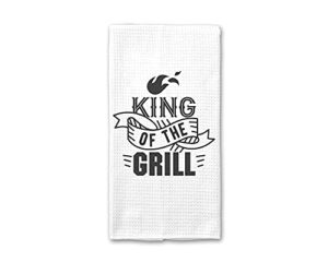 king of the grill towel | mens waffle weave dish towel | mens kitchen towel | men grilling gift | wedding gift | bbq gift | mens kitchen gift