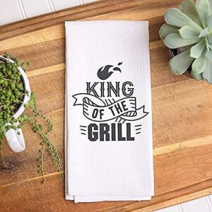 King of the Grill Towel | Mens Waffle Weave Dish Towel | Mens Kitchen Towel | Men Grilling Gift | Wedding Gift | BBQ Gift | Mens Kitchen Gift