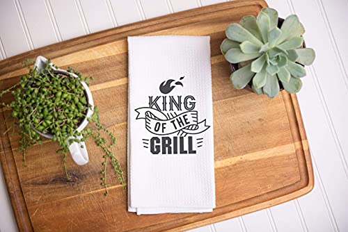 King of the Grill Towel | Mens Waffle Weave Dish Towel | Mens Kitchen Towel | Men Grilling Gift | Wedding Gift | BBQ Gift | Mens Kitchen Gift