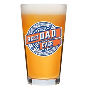 humor us goods best dad ever – 16 oz beer glass – gifts for dad from daughter, son, kids – birthday gifts for dad for father’s day – bday present idea for father, men, him