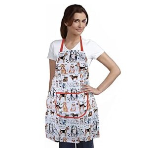home-x dog-print apron, cooking apron for women and men, professional apron for crafting, dog grooming, and more, one size fits most