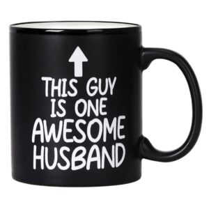 husband gift for men | funny husband coffee mug gifts for husbands | husband birthday gift, father’s day present, anniversary idea, christmas gift | awesome husband | black mug, 11.5oz coffee cup