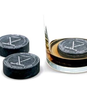 Whiskey Stones Hockey Puck Chiller Set of 3 - Whiskey Chilling Rocks - Reusable Whiskey Stones - Wine Chiller - Ice Stone - Best Gifts for Whiskey Lovers & Hockey Lovers - USA Ice Hockey Fans