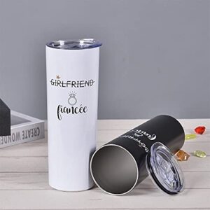 Engagement Gifts for Couples - Fiance & Fiancee Newly Engaged Gift for Her & Him Bride & Groom Unique Gifts for Women Party Anniversary 20oz Travel Skinny Tumbler