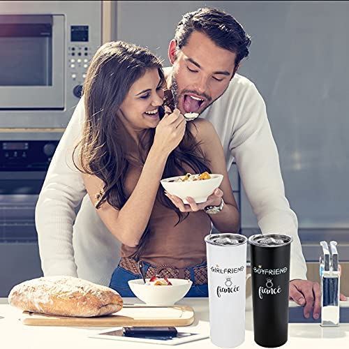 Engagement Gifts for Couples - Fiance & Fiancee Newly Engaged Gift for Her & Him Bride & Groom Unique Gifts for Women Party Anniversary 20oz Travel Skinny Tumbler