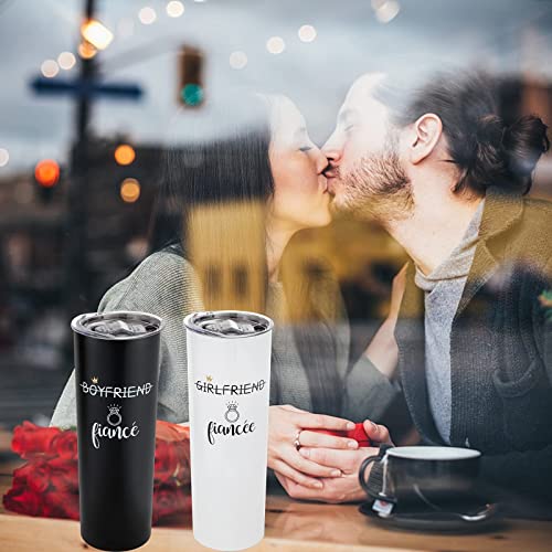 Engagement Gifts for Couples - Fiance & Fiancee Newly Engaged Gift for Her & Him Bride & Groom Unique Gifts for Women Party Anniversary 20oz Travel Skinny Tumbler