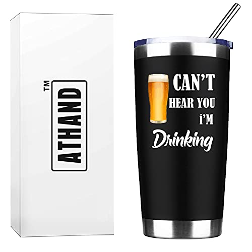20 oz Insulated Tumblers with Lid & Straw Drinking Cups |Double Wall Stainless Steel Vacuum Coffee Wine Tumbler Funny Mug | Unique Christmas Gifts Stocking Stuffer for Adult(Black)