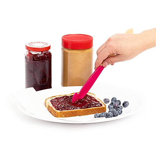 Talisman Designs Peanut Butter & Jam Scraper Spreader | 2-in-1 PB&J Spreader | 2 Sided to Mix, Spread & Scrape | Dishwasher Safe | Spreader Knife | Jam Spoon & Spreader