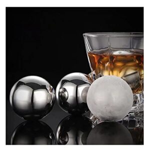 ecentaur whiskey stones stainless steel ice cube metal reusable balls 2.2″ chilling stones for drinks set of 4