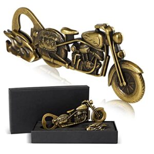 standing motorcycle beer gifts for men, classic motorcycle bottle opener, unique bonze motorcycle gifts for motorcycle riders, beer lovers, christmas father’s day gifts for him boyfriend dad husband