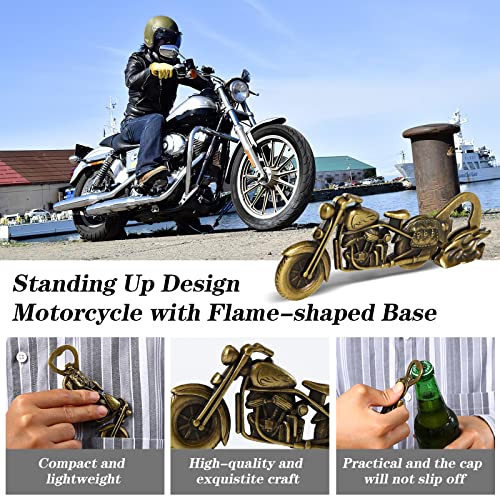 Standing Motorcycle Beer Gifts for Men, Classic Motorcycle Bottle Opener, Unique Bonze Motorcycle Gifts for Motorcycle Riders, Beer Lovers, Christmas Father's Day Gifts for Him Boyfriend Dad Husband