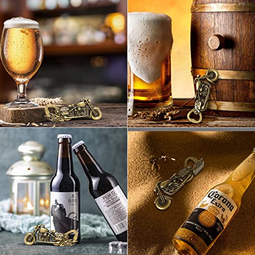 Standing Motorcycle Beer Gifts for Men, Classic Motorcycle Bottle Opener, Unique Bonze Motorcycle Gifts for Motorcycle Riders, Beer Lovers, Christmas Father's Day Gifts for Him Boyfriend Dad Husband