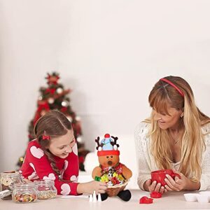 LINNNZI Christmas Candy Storage Basket, 2 Pack Reindeer Gingerbread Man Christmas Candy Dish, Cute Snack Sugar Desktop Container Box for Holiday Table Desk Christmas Decoration Gifts